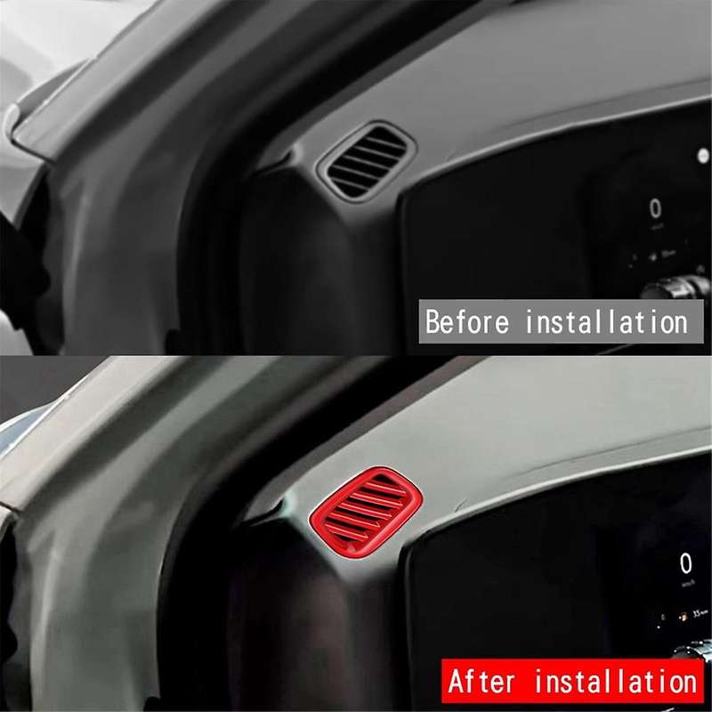 Car Front Air Vent Dashboard A/C Outlet Frame Cover Trim for 2024+ Red