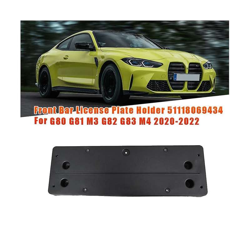 Car Front Bar License Plate Holder 51118069434 for 3 4 Series G80 G81 M3 G82 G83 2020-2022 51 11 8 0