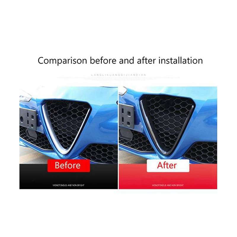 Car Front Bumper Air Grilles V Frame Decoration Trim Sticker Logo Cover Accessories for 17-20