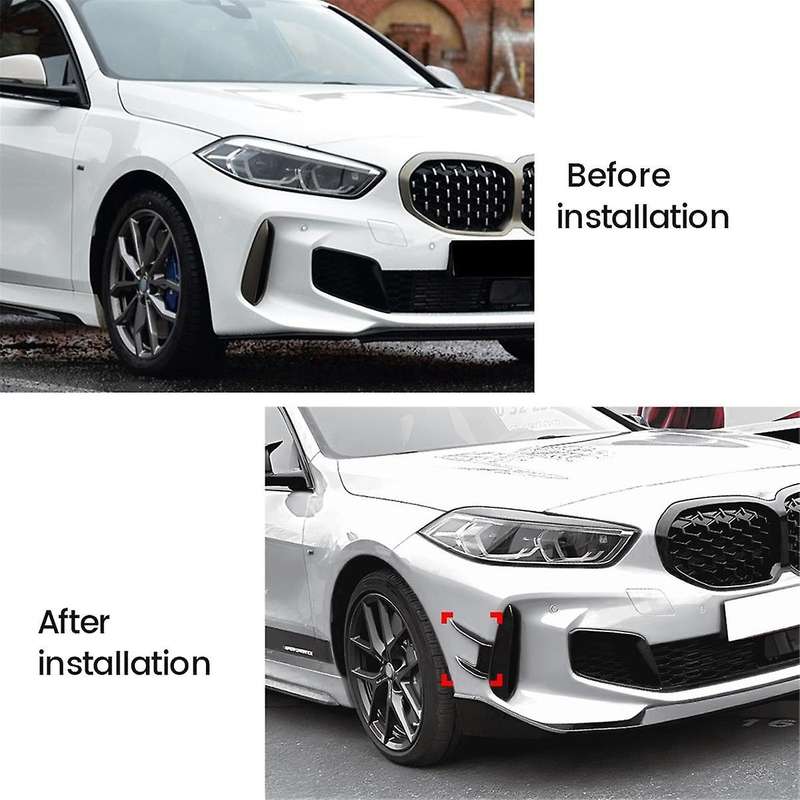 Car Front Bumper Air Vent Splitter Lip Spoiler Wind Knife for 1 Series F40 118i 120i 2019+MP Gloss B