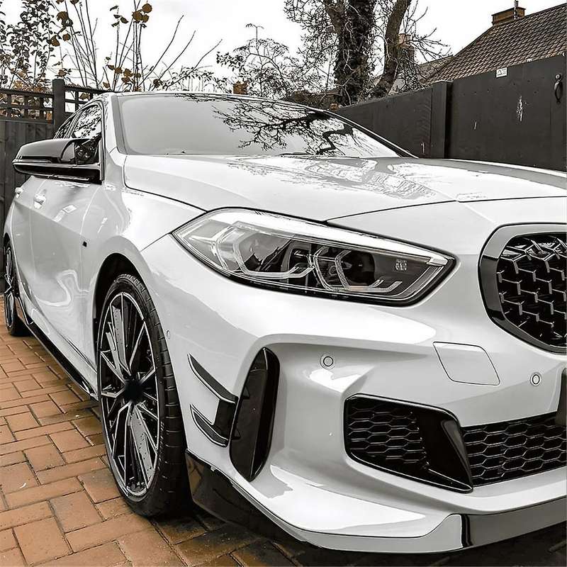 Car Front Bumper Air Vent Splitter Lip Spoiler Wind Knife for 1 Series F40 118i 120i 2019+MP Gloss B