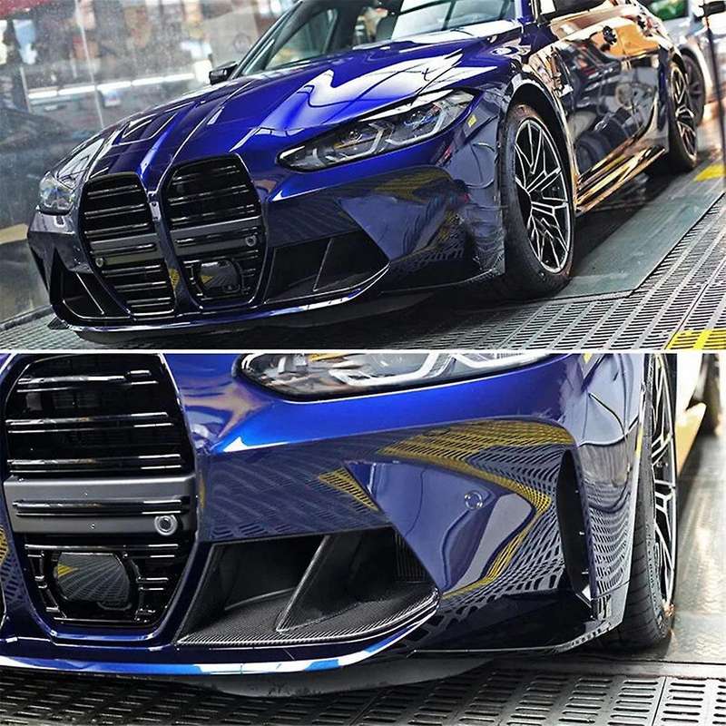 Car Front Bumper Air Inlet Grille for M3 G80 G82 G83 Side Vents Decorative Spoiler(Carbon)