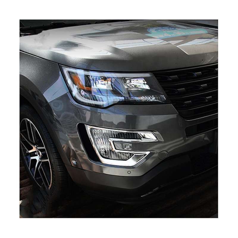 Car Front Bumper Fog Lamp Cover Fog Light for Explorer 2016 2017 Accessories 2PCS Silver