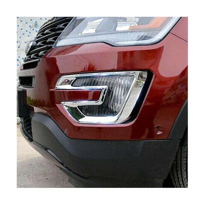 Car Front Bumper Fog Lamp Cover Fog Light for Explorer 2016 2017 Accessories 2PCS Silver