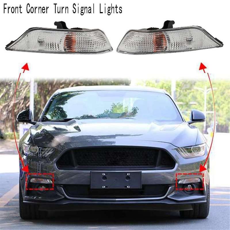 Car Front Bumper Corner Turn Signal Lights for 2015-2017 Headlights Indicator Lamp with Bulbs