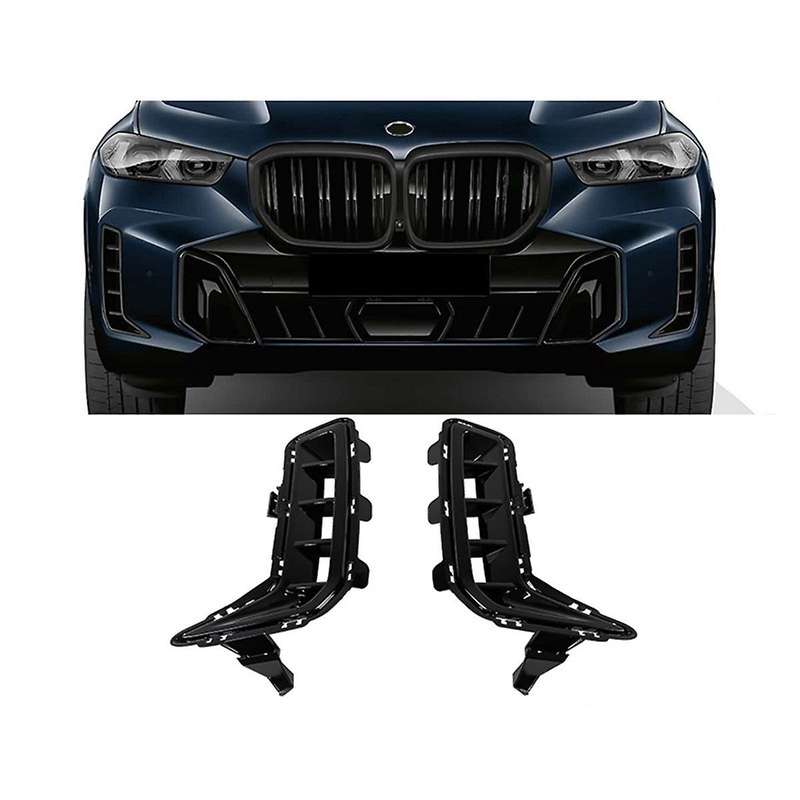 Car Front Bumper Cover Air Vent Cover Trim Outlet Intake Frame for X5 G05 X5L 2023-,Smoke Gray