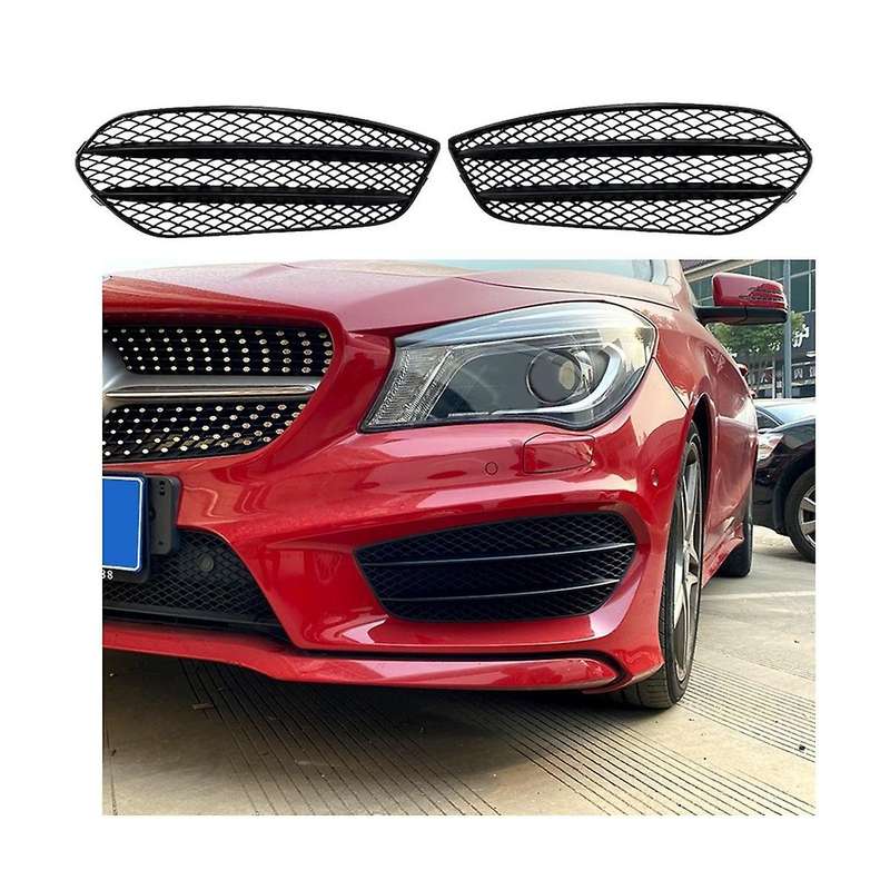Car Front Bumper Fog Lamp Grille Black for  Claclass C117 Line Cla45 2013-2015