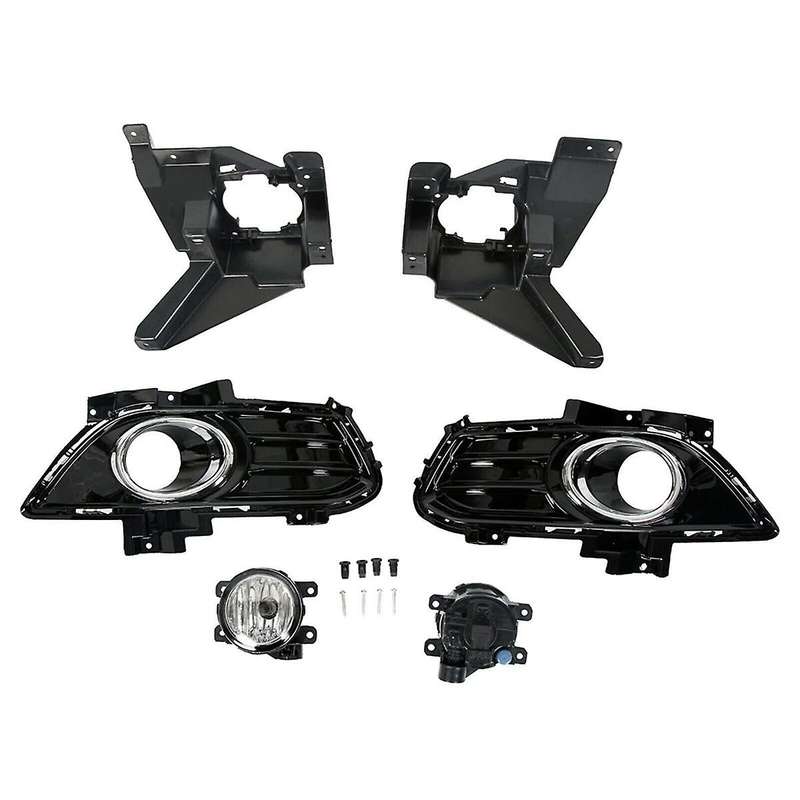 Car Front Bumper Fog Lamp Kit Lower Grille Fog Light for 2013-2016 Foglight Set 4F9Z15200A DS7Z-17B8