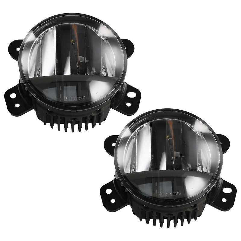 Car Front Bumper Fog Light Assembly for Wrangler JL 2018-2024 Yellow LED Daytime Running Light DRL H