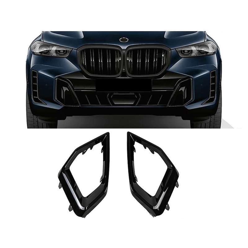 Car Front Bumper Fog Light Cover Air Vent Cover Trim Outlet Intake Frame for X5 G05 X5L 2023,Carbon