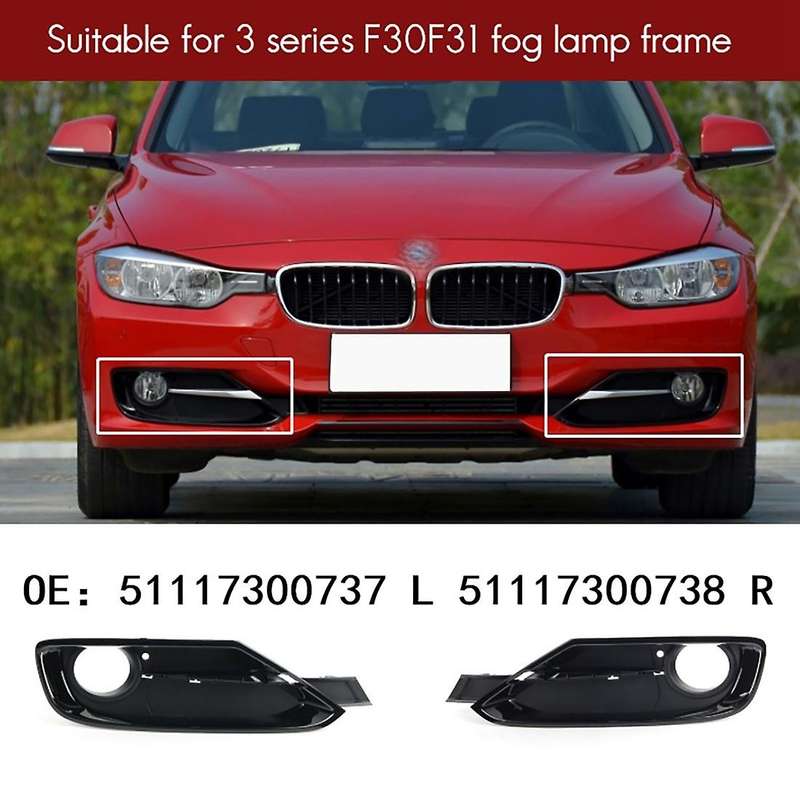 Car Front Bumper Fog Light Cover Trim for F30 F31 F34 F35 316I 320I 328I 335I 51117300737, Left Side