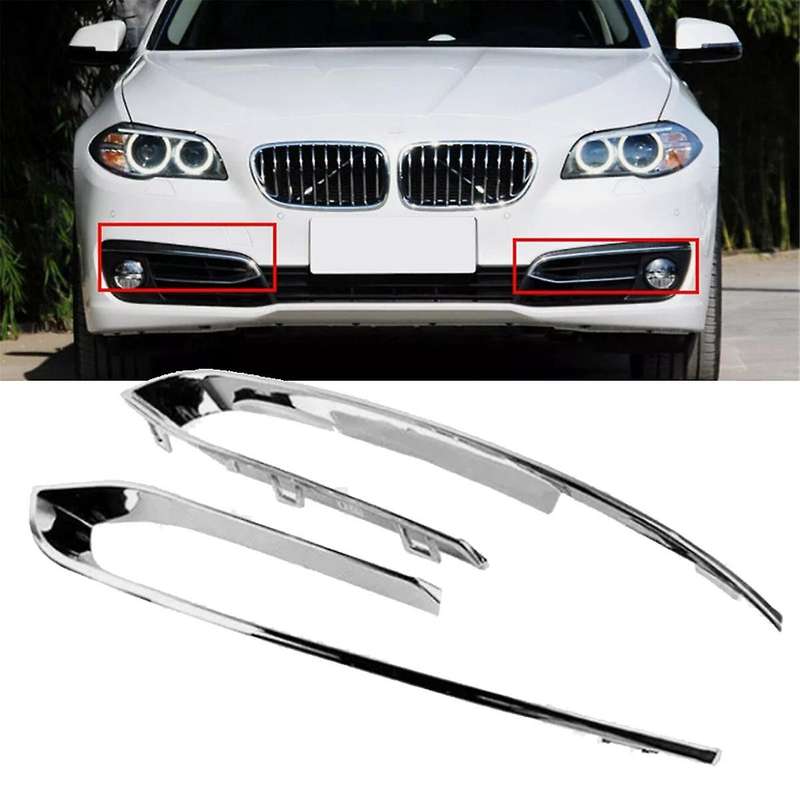 Car Front Bumper Fog Light Grille Bright Strip 51117331769 51117331770 for 5 Series F10 F11 F18 2014