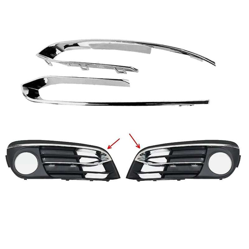 Car Front Bumper Fog Light Grille Bright Strip 51117331769 51117331770 for 5 Series F10 F11 F18 2014