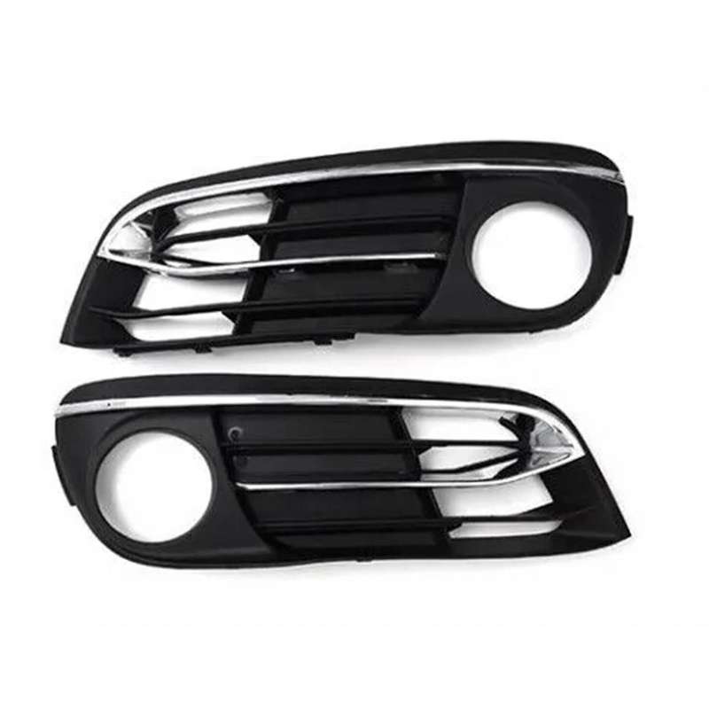Car Front Bumper Fog Light Grille Cover with Bright Strip 51117342391 51117342392 for 5 Series F10 F