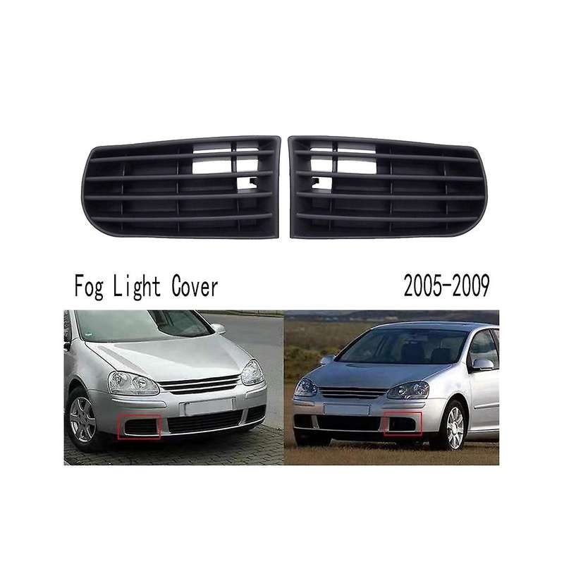 Car Front Bumper Fog Light Grille without Holes Fog Light Cover for Golf 5 Mk5 2005-2009