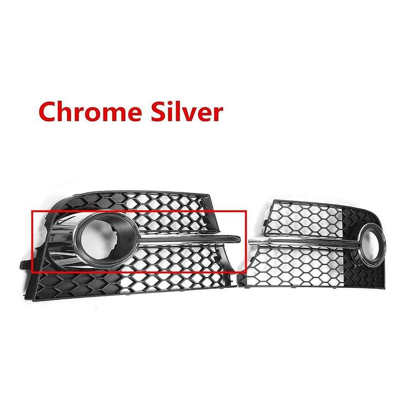 Car Front Bumper Fog Light Lamp Grilles Honeycomb Cover & Front Lower Grille for- TT MK2 TTS 2011-20