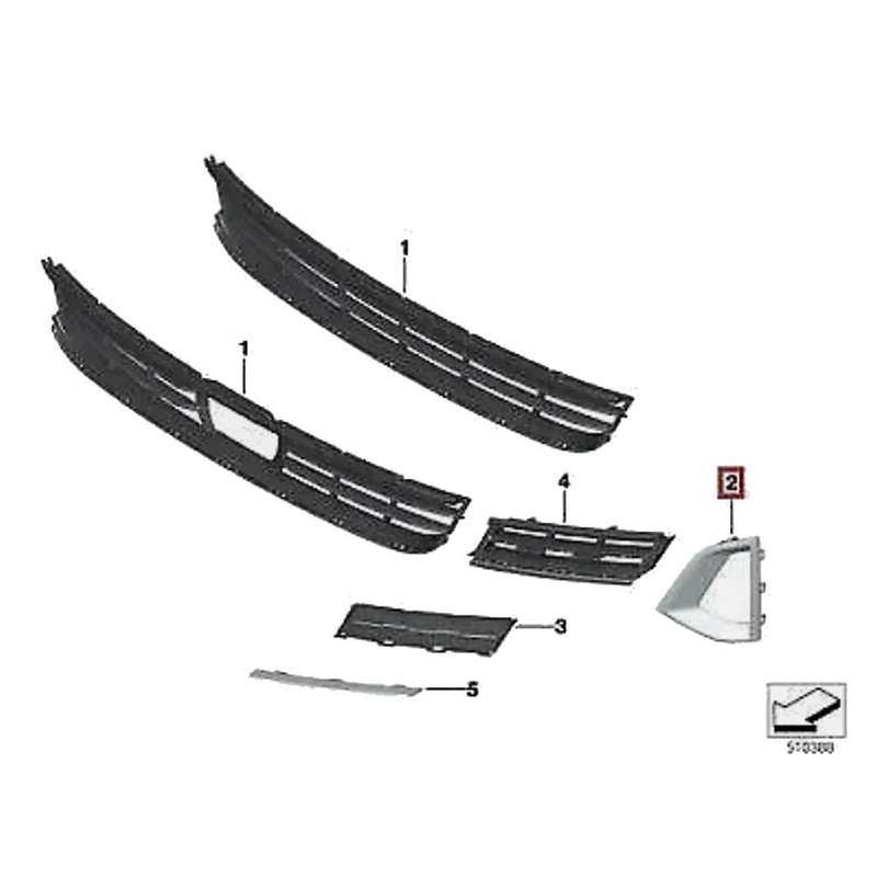 Car Front Bumper Fog Light Trim Frme 51119463481 51119463482 for 5 Series G38 G30 2021-2024 Air Duct