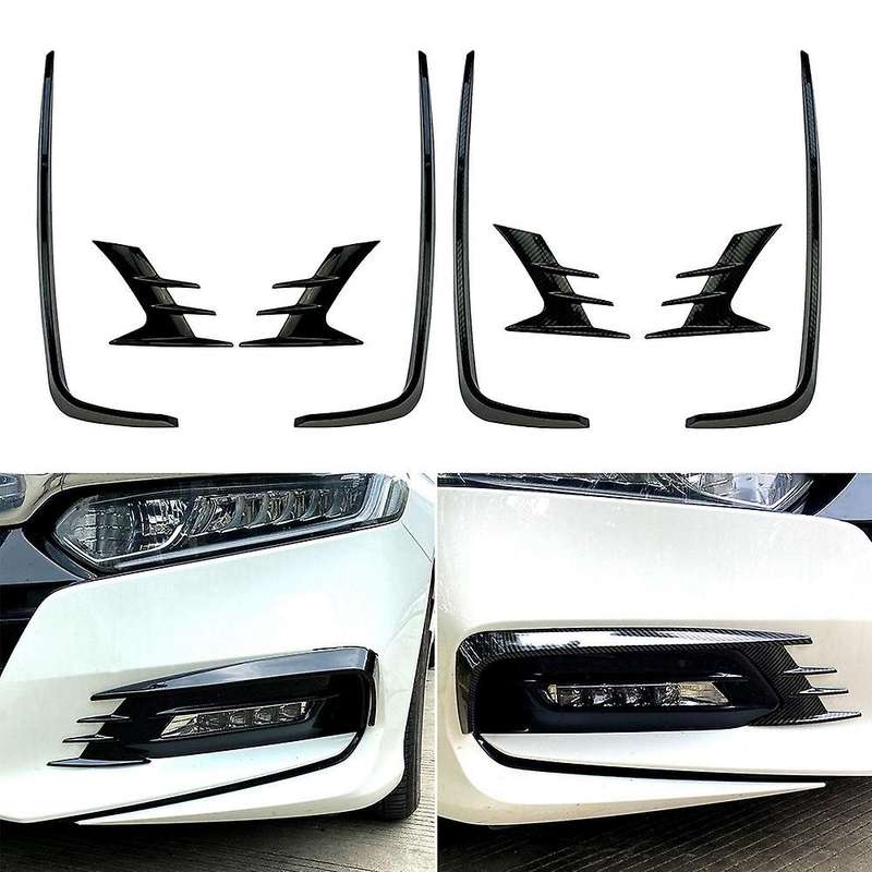 Car Front Bumper Fog Lights Cover Set Bumper Cover Protector Trim for Accord 10Th 2018-2020 Carbon F