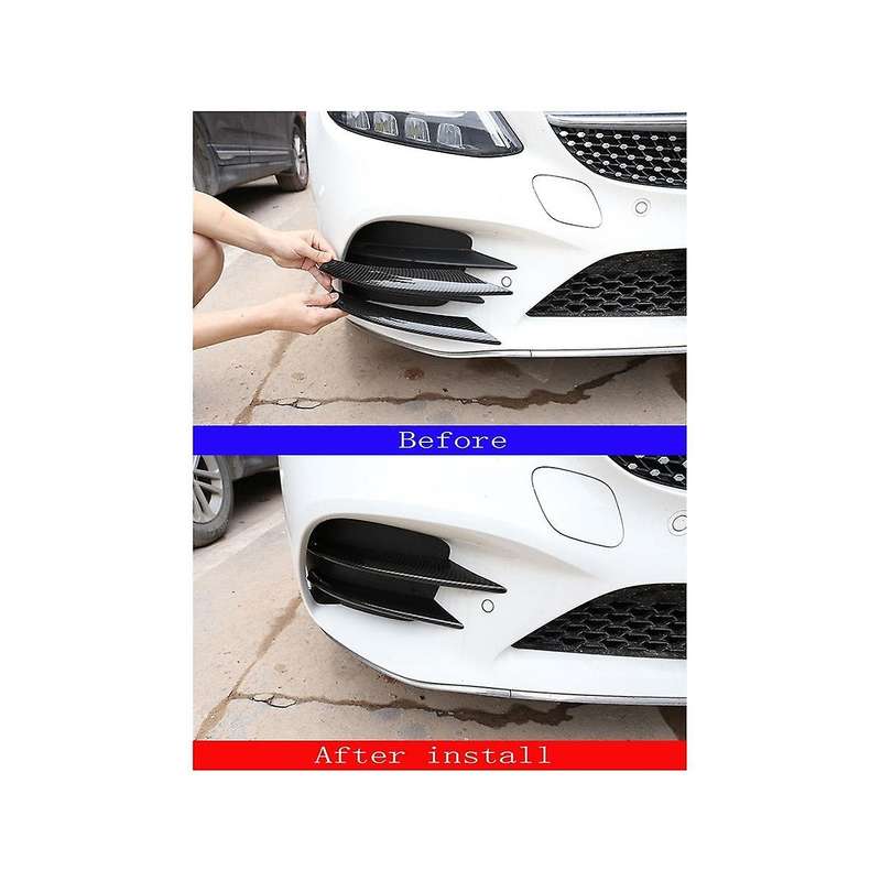 Car Front Bumper Fog Light Trim Strips for C Class W205 2019-2021 Air Intake Grille Splitter Decorat