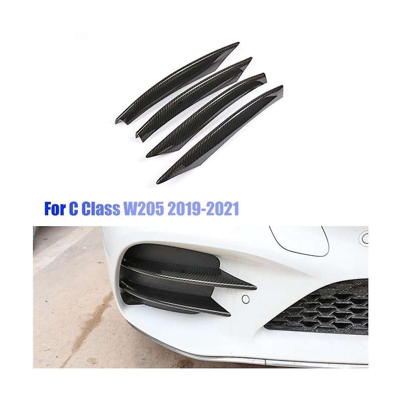Car Front Bumper Fog Light Trim Strips for C Class W205 2019-2021 Air Intake Grille Splitter Decorat