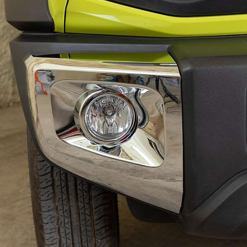 Car Front Bumper Fog Lights Lamp Cover ABS Decoration Accessories for Jimny 2019 2020 2021 ,Silver