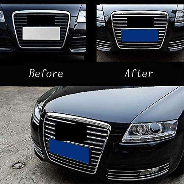 Car Front Bumper Grille Cover Trim Strip Car Decorative for- A6 C6 2009-2011