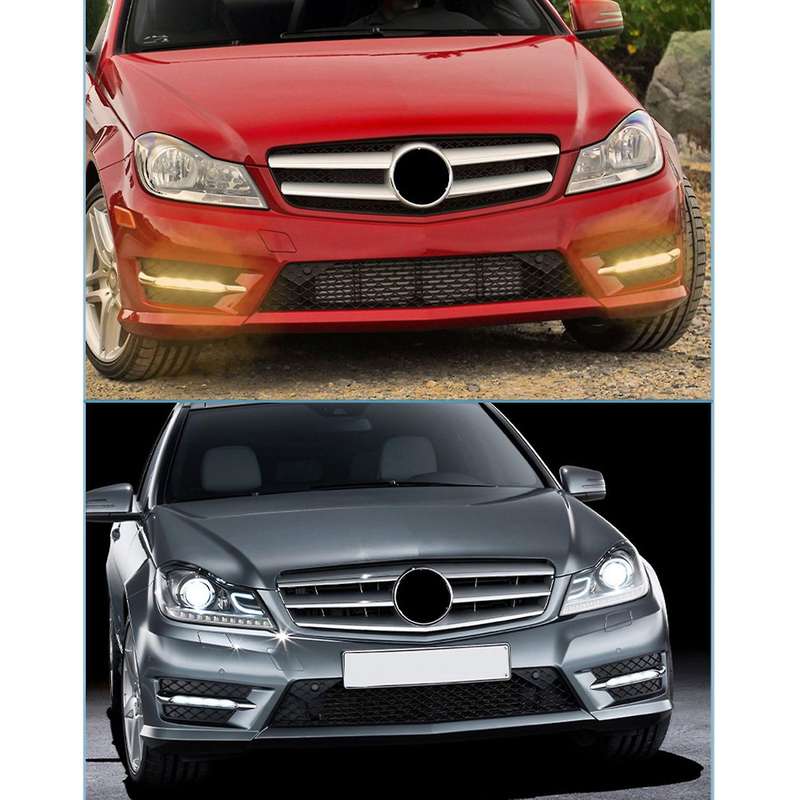 Car Front Bumper Grille Fog Lamp Cover Grille for W204 C-Class 2012-2014 2048851353 2048851453