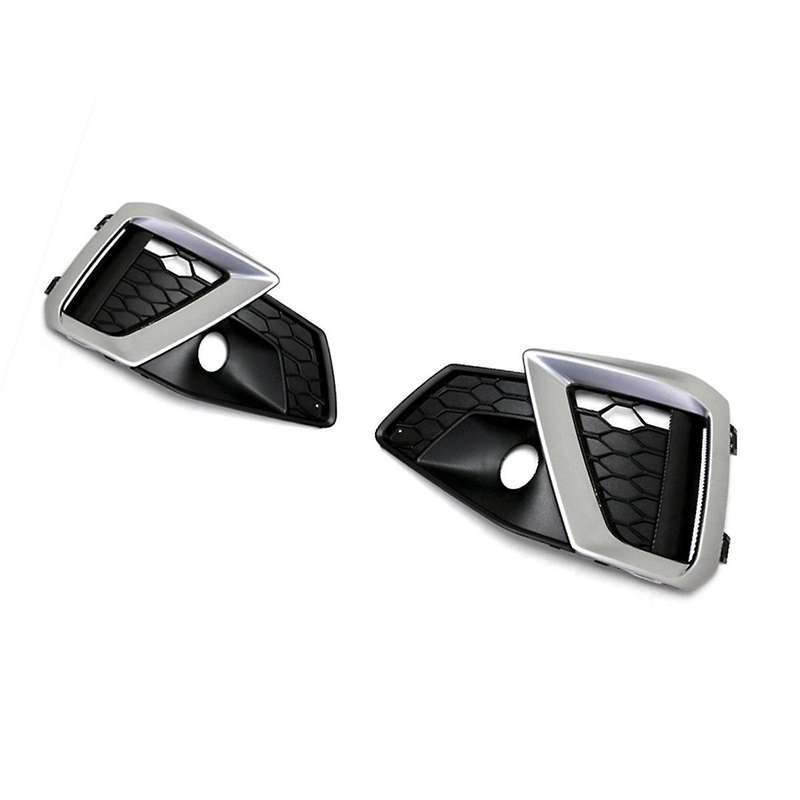 Car Front Bumper Grille Fog Lamp Light Cover Grille for A4 A4L 2020-2021 Sport