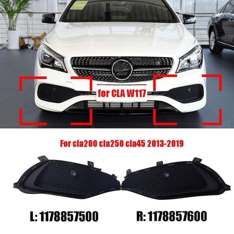 Car Front Bumper Grilles Fog Light Cover Trim for CLA W117 CLA200 CLA250 CLA45