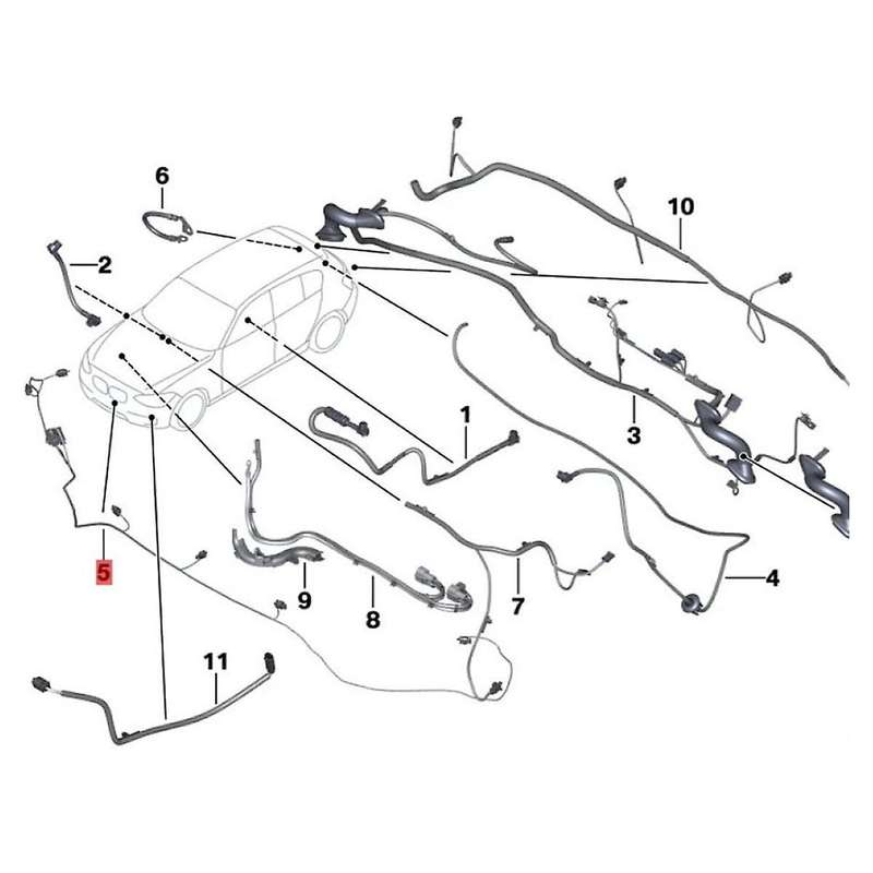 Car Front Bumper Harness Wire Kits 61129304728 for 1 Series F20 2010-2018 Parking Sensor Eyelet Wiri
