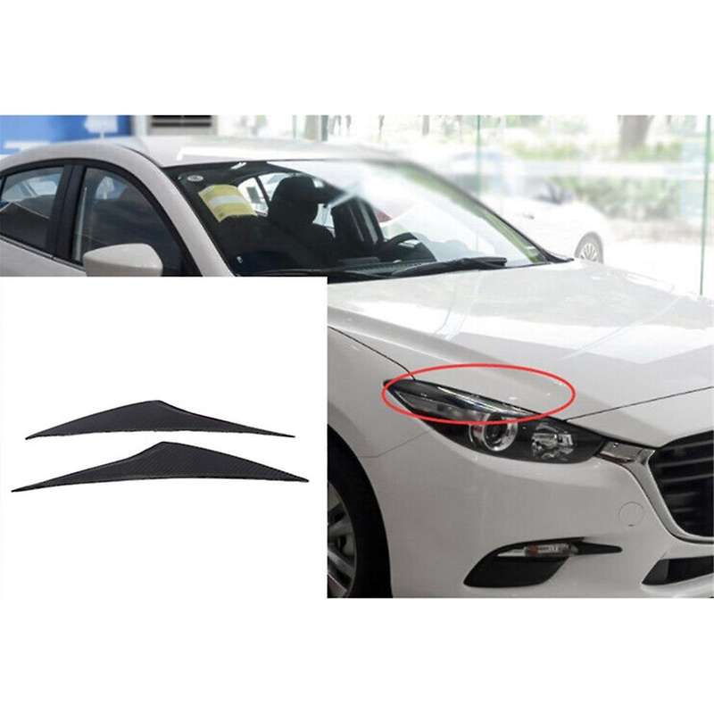Car Front Bumper Headlight Eyelid Eyebrow Lamp Trim for Axela 3 M3 2014-2016