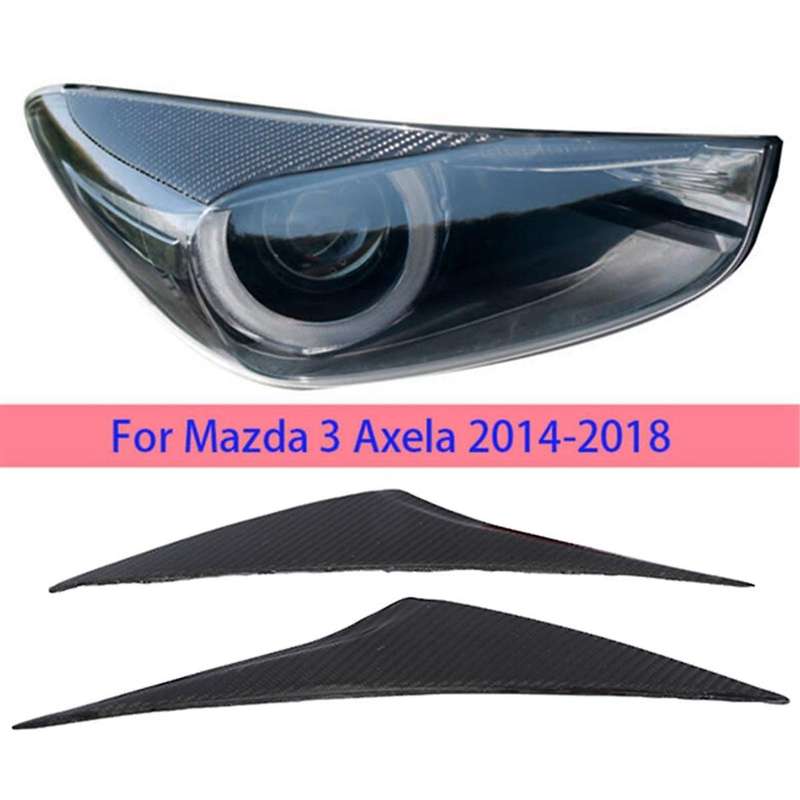 Car Front Bumper Headlight Eyelid Eyebrow Lamp Trim for Axela 3 M3 2014-2016