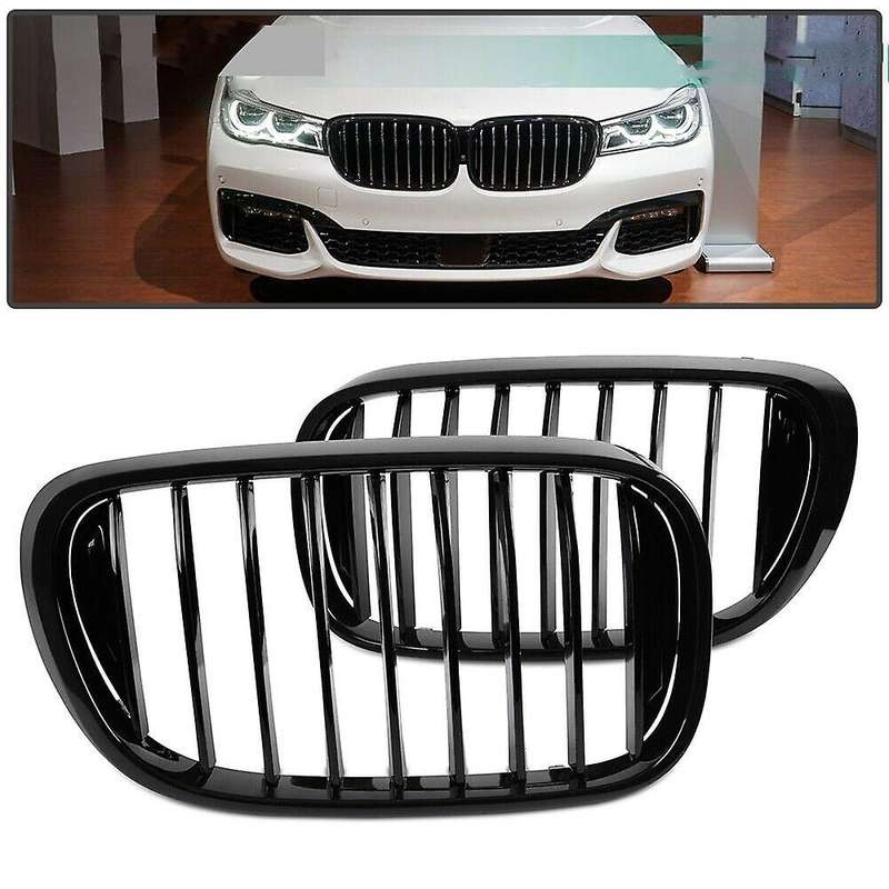 Car Front Bumper Kidney Grille Glossy Black for 7 Series G11 G12 2017-