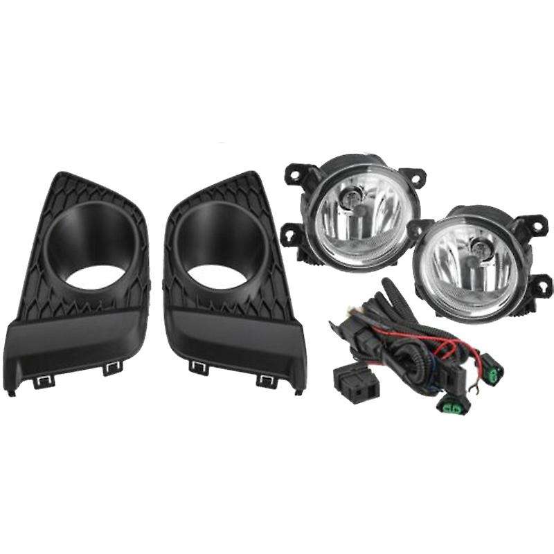 Car Front Bumper Left & Right Fog Light Lamp Bezels Cover with Harness Switch Kit for Fit 2014 2015