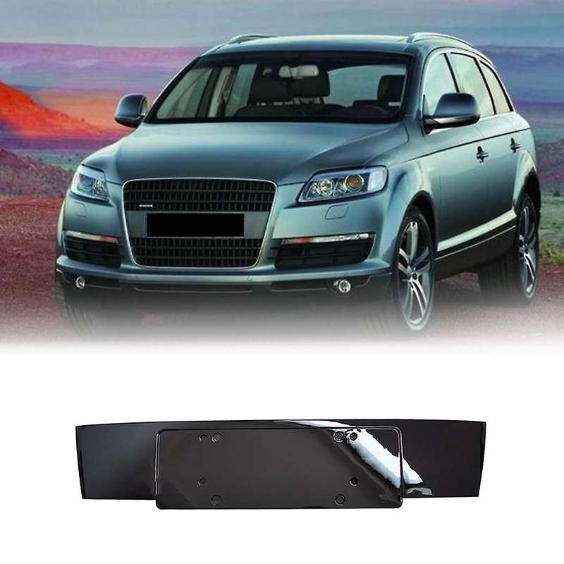 Car Front Bumper License Bracket Plate Bright Black for- 2010 2011-2015 4L0807285