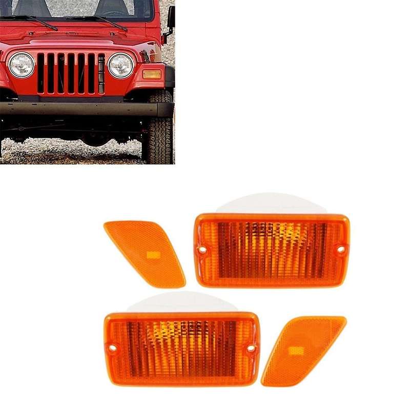 Car Front Bumper Light Cover 55157033AA for Wrangler TJ 1997-2006 Turn Signal Light Cover Yellow