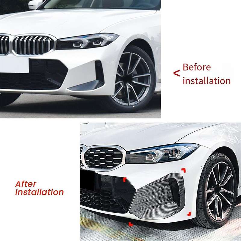 Car Front Bumper Light Frames Spoiler Racing Grille Cover for 3 G20 G21 2023+ Abs,a