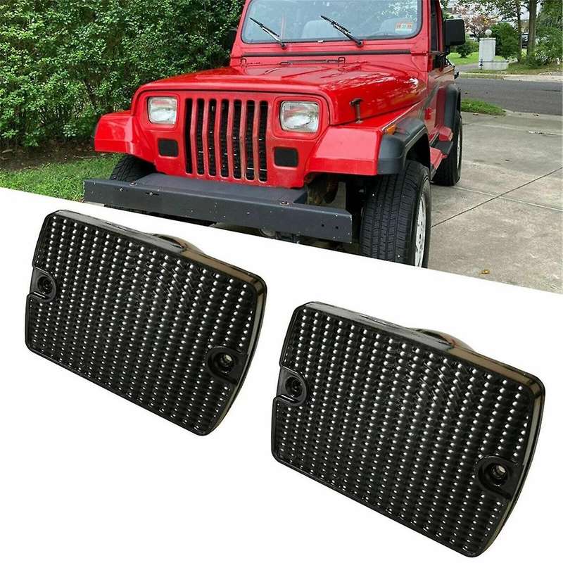 Car Front Bumper Light Cover 56001378 CH2520111 for YJ 1987-1995 Turn Signal Light Cover Black