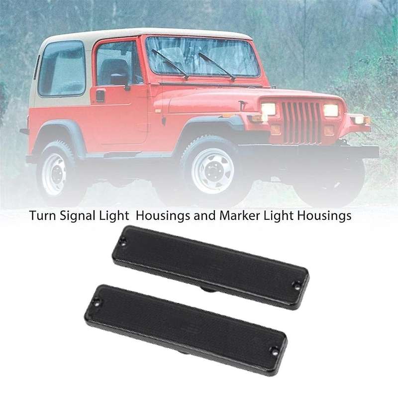 Car Front Bumper Light Cover 56001424 for Wrangler YJ 1987-1995 Turn Signal Light Cover Black