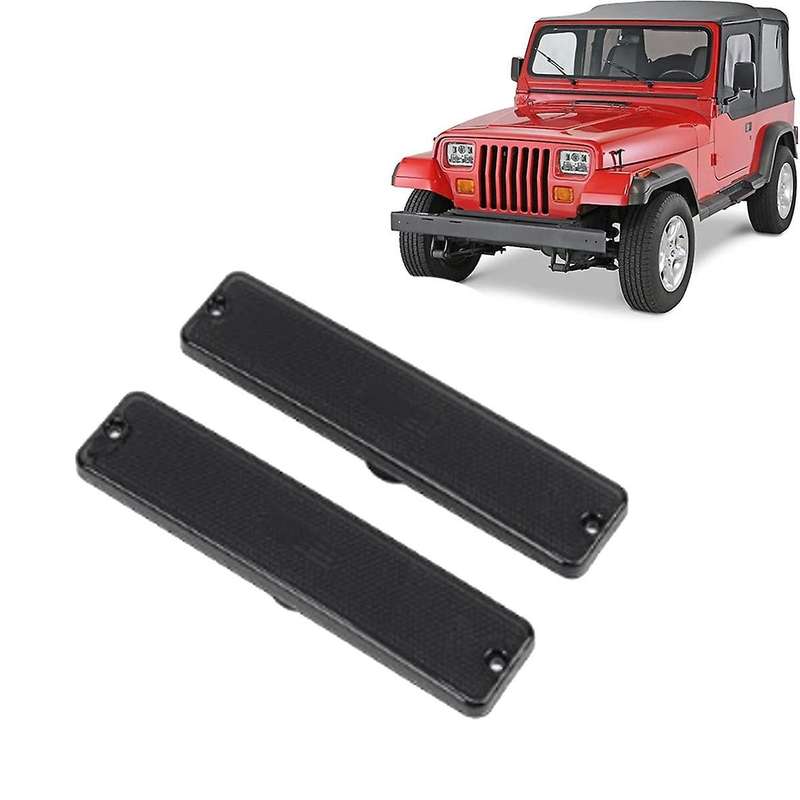 Car Front Bumper Light Cover 56001424 for Wrangler YJ 1987-1995 Turn Signal Light Cover Black