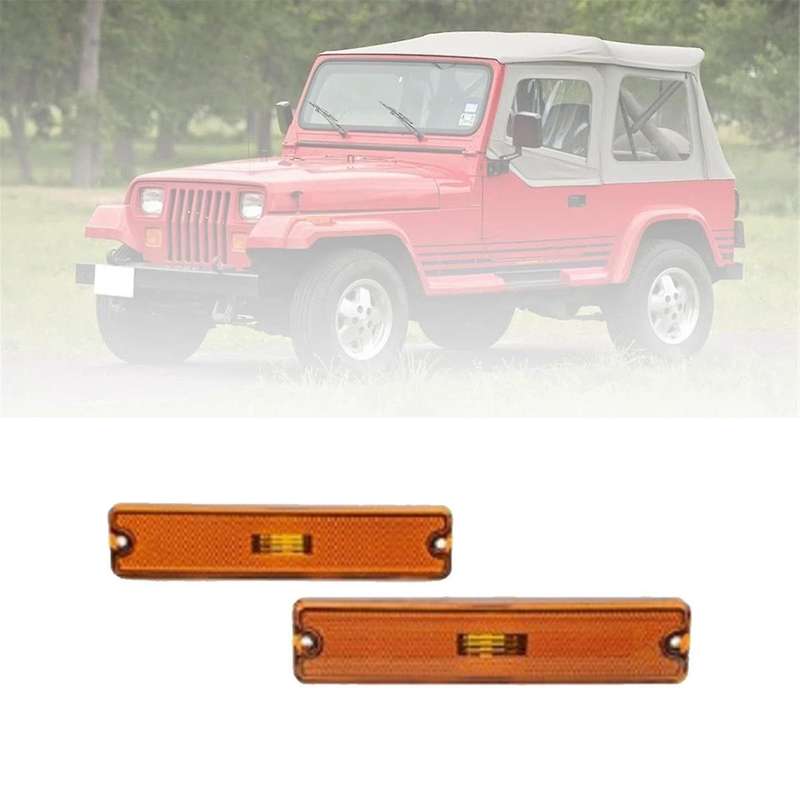 Car Front Bumper Light Cover 56001424 for Wrangler YJ 1987-1995 Turn Signal Light Cover Yellow