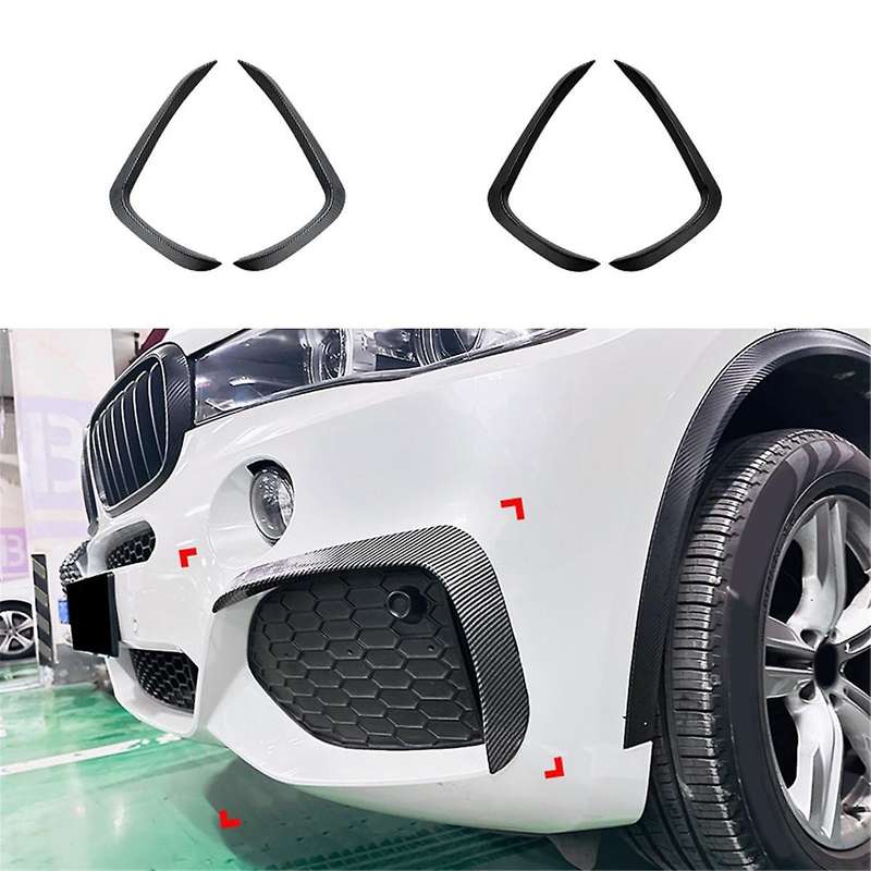Car Front Bumper Lip Side Spoiler Fog Lamp Frames Cover for X5 F15 2014-2018 Body Kit Splitter(carbo