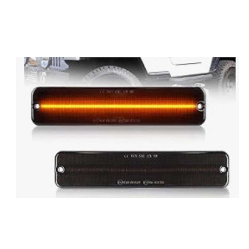 Car Front Bumper Light LED Marker Lights 56001424 for Wrangler YJ 1987-1995 Turn Signal Light Black