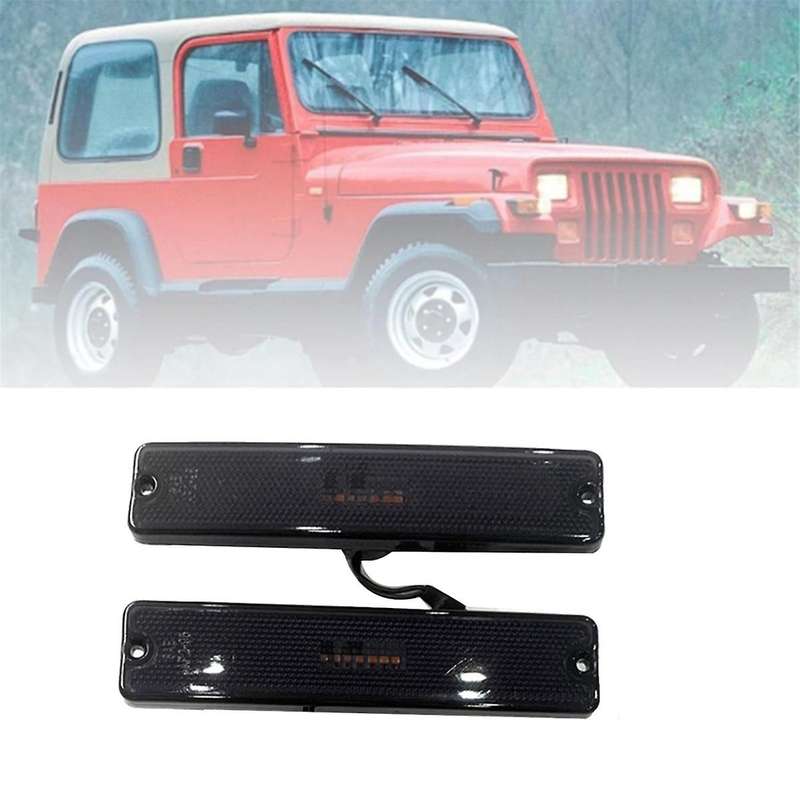 Car Front Bumper Light LED Marker Lights 56001424 for Wrangler YJ 1987-1995 Turn Signal Light Black