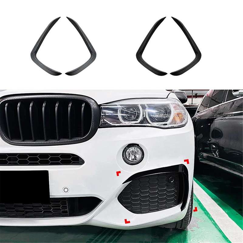 Car Front Bumper Lip Side Spoiler Fog Lamp Frames Cover for X5 F15 2014-2018 Body Kit Splitter(gloss