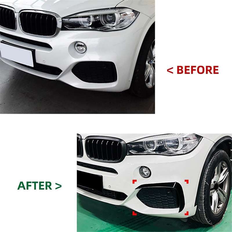Car Front Bumper Lip Side Spoiler Fog Lamp Frames Cover for X5 F15 2014-2018 Body Kit Splitter(gloss