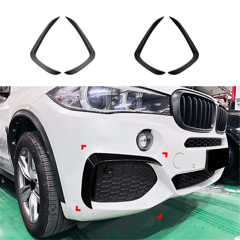 Car Front Bumper Lip Side Spoiler Fog Lamp Frames Cover for X5 F15 2014-2018 Body Kit Splitter(gloss