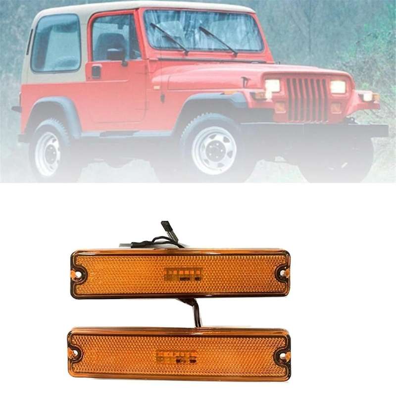 Car Front Bumper Light LED Marker Lights 56001424 for Wrangler YJ 1987-1995 Turn Signal Light Yellow