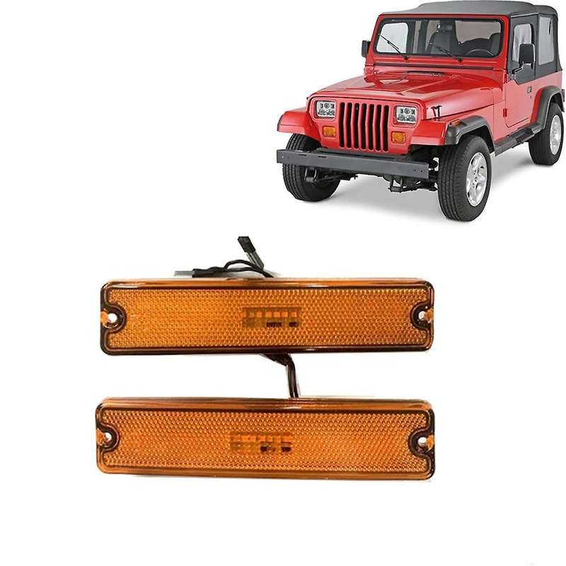 Car Front Bumper Light LED Marker Lights 56001424 for Wrangler YJ 1987-1995 Turn Signal Light Yellow