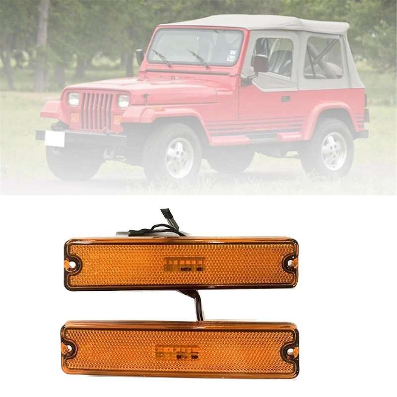 Car Front Bumper Light LED Marker Lights 56001424 for Wrangler YJ 1987-1995 Turn Signal Light Yellow